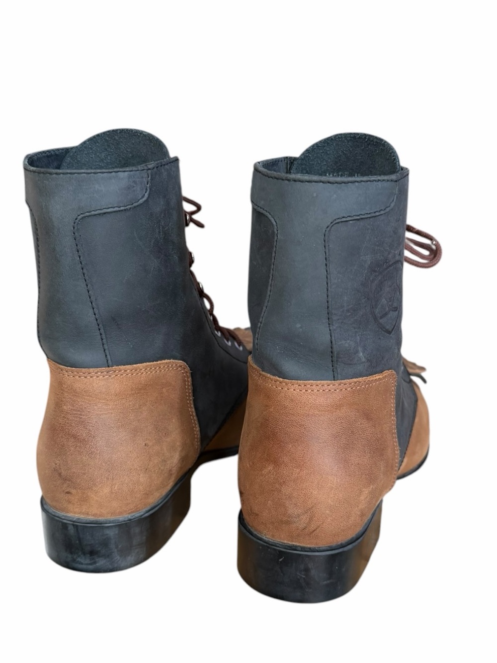 Ariat Heritage Lacer Two Tone Leather Boots Lace Up Size 8.5 - Picture 7 of 8